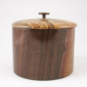 Jim Zorn - Lidded Box, African Blackwood, Spalted Maple, and Bloodwood, 6&quot; Tall