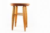 Bill Jenkins - Stool Seat (Legs were from an Antique), Cherry with Polyurethane Finish, 12″ x 1 1⁄2″