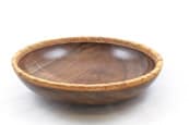 Steve Schwartz, Walnut with Rim Bleached and Carved to Look Like Stones, Poly Finish, 14″ Diameter