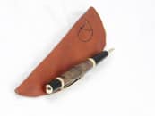 Philip Duffy - Pen with Leather Sleeve, Shown to Promote a Related Craft, Walnut 