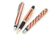 Dan Luttrell - One Blank, Three Designs Pens, Purple Heart & Canarywood with CA Finish