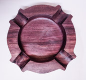 Jerry Harvey - Turned and Carved Cigar Ashtray, purple hear, with Rubio Monocoat finish